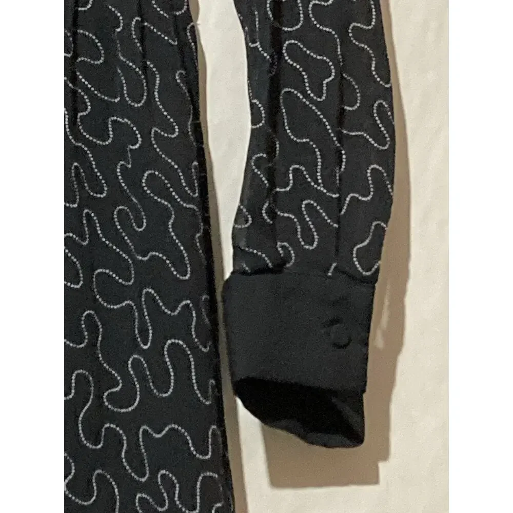 CLUB MONACO Quanni Dress Size L Mini Black White Geometrical Pattern - Picture 6 of 9